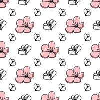 Floral seamless pattern in pastel colors. Vector sketch jasmine or magnolia flowers. Great for fabric, wallpaper, wrapping paper, surface design, wedding