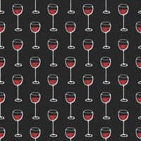 Seamless doodle pattern with wine glass. Vector illustration.