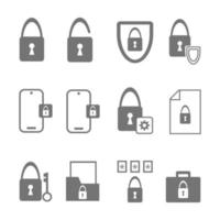 Set of clipart related to lock and unlock vector