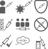 Set of clipart related to vaccine vector