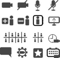 Set of clipart related to video conference vector