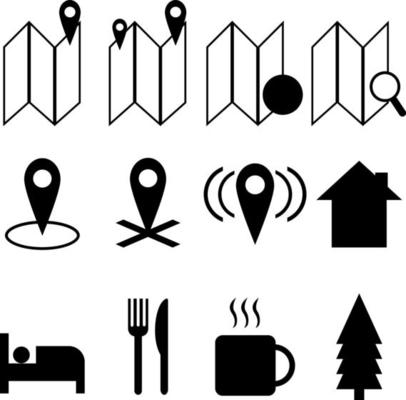 Set of clip art related to maps