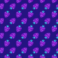 Bright juicy print with purple strawberries vector