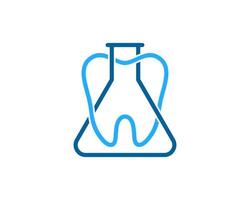 Triangle bottle laboratory with simple tooth inside vector