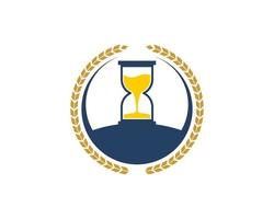 Circular wheat with clock sand inside vector