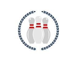 Circular wheat with three bowling pin vector