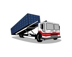 Modern construction dump truck vector