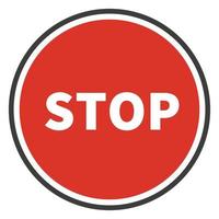 Simple stop mark icon in red. vector