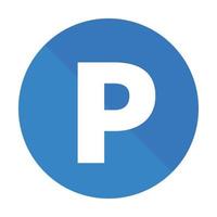 Simple round parking sign. vector