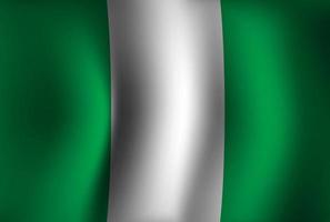 Fondo de bandera de Nigeria ondeando 3d. fondo de pantalla de la bandera del día de la independencia nacional vector