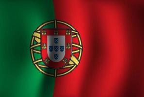 Portugal Flag Background Waving 3D. National Independence Day Banner Wallpaper vector