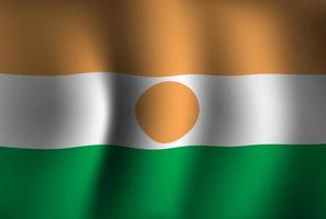 Fondo de bandera de Níger ondeando 3d. fondo de pantalla de la bandera del día de la independencia nacional vector