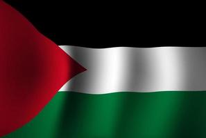 Fondo de bandera del estado de Palestina ondeando 3d. fondo de pantalla de la bandera del día de la independencia nacional vector