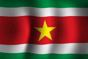 Fondo de bandera de surinam ondeando 3d. fondo de pantalla de la bandera del día de la independencia nacional vector