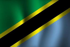 Fondo de bandera de tanzania ondeando 3d. fondo de pantalla de la bandera del día de la independencia nacional vector