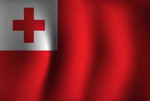 Tonga Flag Background Waving 3D. National Independence Day Banner Wallpaper vector