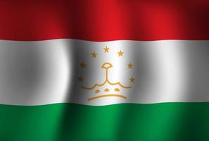 Fondo de bandera de Tayikistán ondeando 3d. fondo de pantalla de la bandera del día de la independencia nacional vector