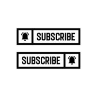 Subscribe and Video Icon Black and White vector