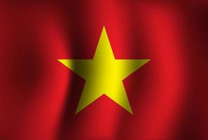 Fondo de bandera de Vietnam ondeando 3d. fondo de pantalla de la bandera del día de la independencia nacional vector