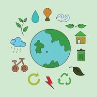 World Day Concept Earth Day Concept Illustration Environmentally friendly concepts Environmental day Conserving the world vector