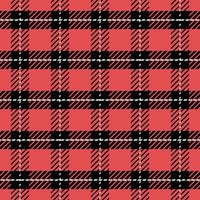 Chess pattern seamless plaid repeat vector in black and red Design for print, gingham, tartan, gift wrap, textiles, checkered background for tablecloth