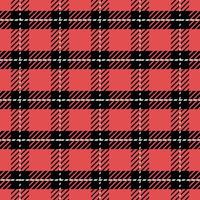 Chess pattern seamless plaid repeat vector in black and red Design for print, gingham, tartan, gift wrap, textiles, checkered background for tablecloth