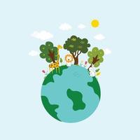 World Day. Concept Earth Day Concept Illustration Environmentally friendly concepts Environmental day Conserving the world. vector