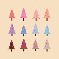 Christmas tree collection Can be used for print media Posters, business cards, or for the web vector