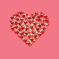 Ilustración de vector de fondo de corazones de color rosa utilizado para tarjetas de San Valentín en el día de San Valentín
