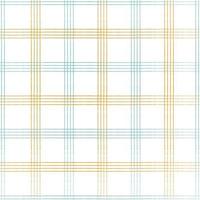 Plaid pattern seamless repeat vector in yellow and blue. Design for print, tartan, gift wrap, textiles, checkered background for tablecloths.