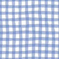 Gingham pattern seamless Plaid repeat vector in blue and white. Design for print, tartan, gift wrap, textiles, checkered background for tablecloths.