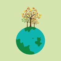 World day Earth day concept illustration environmentally friendly concept environment day conservation of the world vector