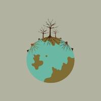 día mundial ilustración del concepto del día de la tierra concepto ecológico día del medio ambiente, calentamiento global, conservación de la tierra vector