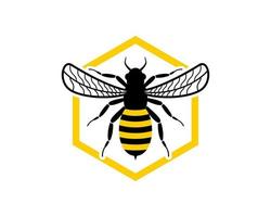 Luxury bee with hexagonal bee hive vector