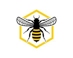 Luxury bee with hexagonal bee hive vector