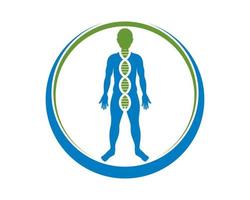 Healthy human with DNA helix inside vector