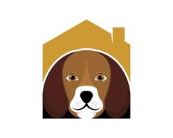 Pet house with a dog inside vector