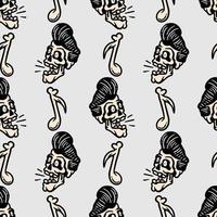 seamless pattern of a skull singing carrying a microphone vector