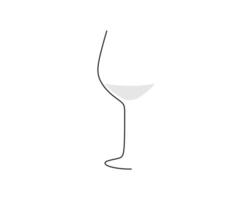 Continuous one single line of White Wine Glass vector