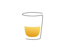 continua una sola línea de vaso de chupito vector