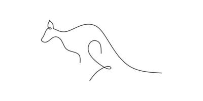 Continuous one single line of a kangaroos for australia day vector