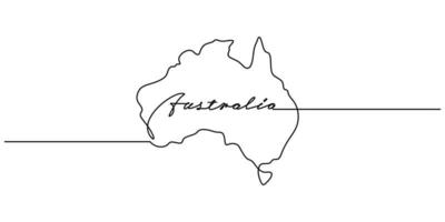 Continuous one single line of australia island for australia day vector