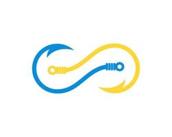 Infinity fishing bait with blue and yellow color vector