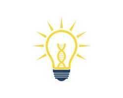 Shinning bulb with DNA symbol inside vector