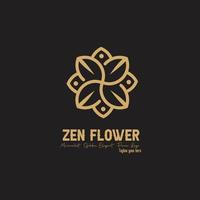 zen flower circle simple monogram blossom logo vector