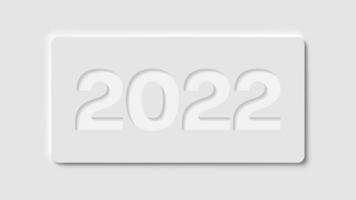 2022 simple greeting card logo design. Vector illustration neomorphic. Simple elegant Neomorphism trendy 2020 designs element. for Brochure design template, card, banner. Isolated on white background.