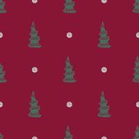seamless  christmas festive pattern background with glitter elelments and green pine tree vector