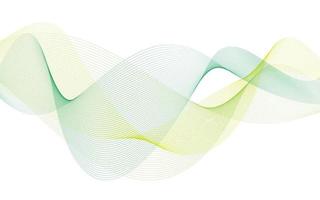 Wave lines flowing. Motion dynamic green and yellow lines isolated on white background. Abstract wave element for design. Vector illustration