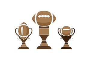 conjunto de iconos de la copa de fútbol americano del super bowl vector