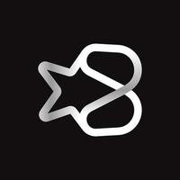 letra b con logo estrella vector